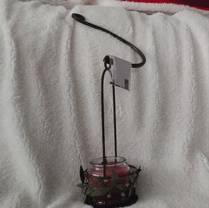 Elegant Brown Candle Holder. Height: 13 Inches - 5 Inches Round